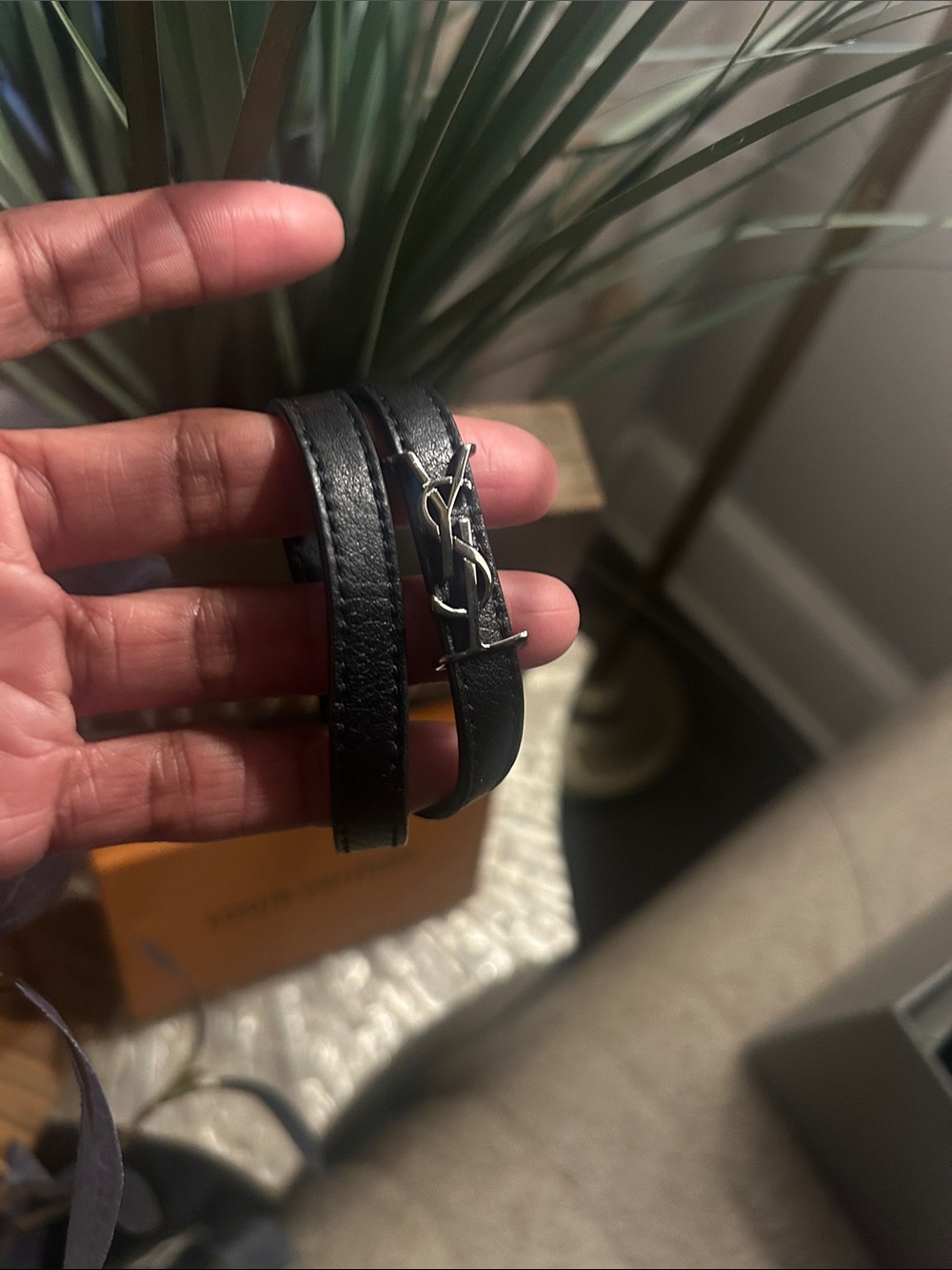 YSL leather wrap bracelet gunmetal in color hardware๐ฅณ๐ฅณโโ